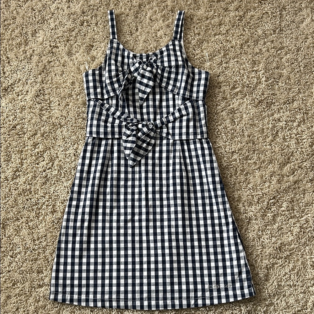 Bebe girls Navy & White Gingham Tie-Front Sundress Size 10/12